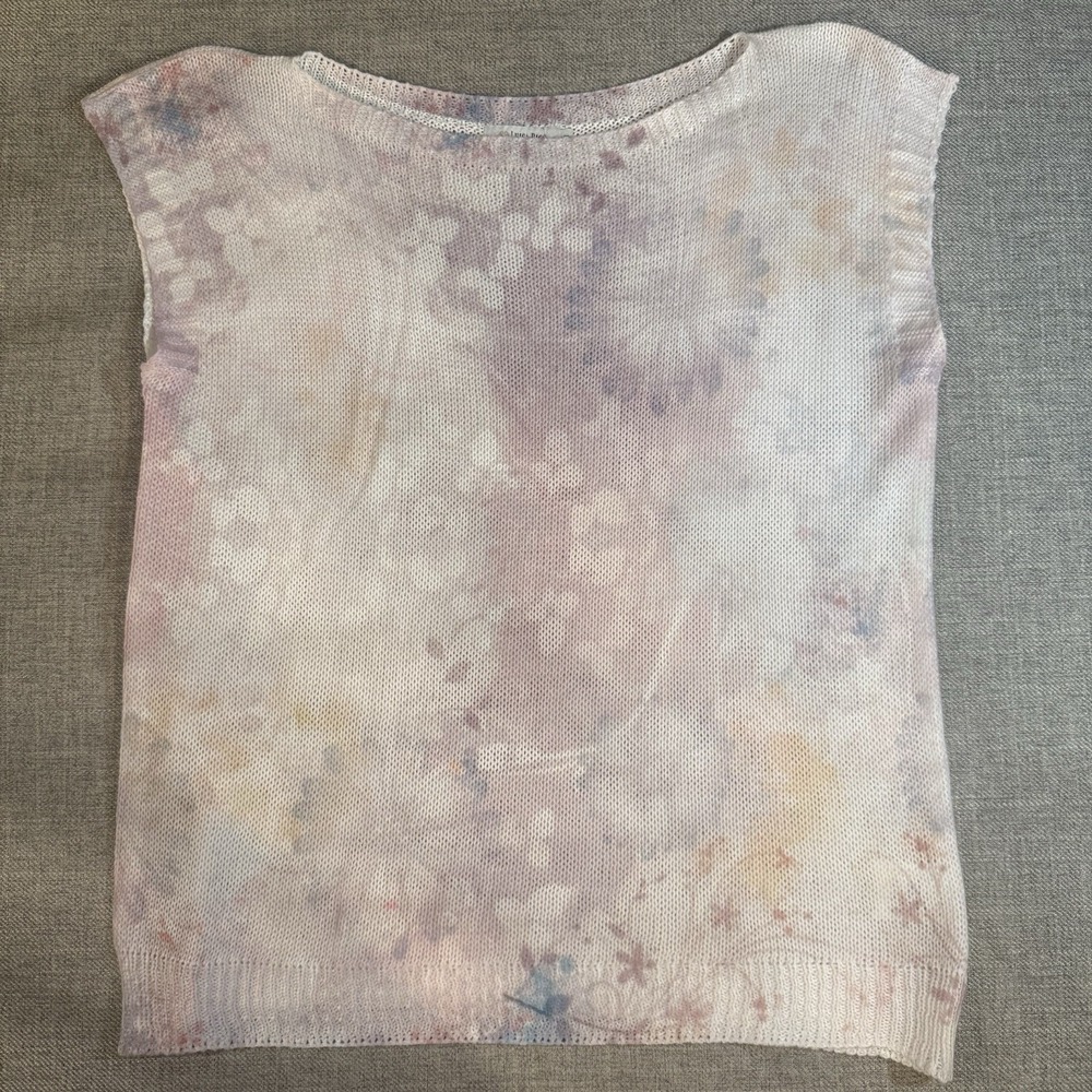 Sleeveless Knit Top Womens Medium Pink Tie Dye Lightweight‎ Summer Italy